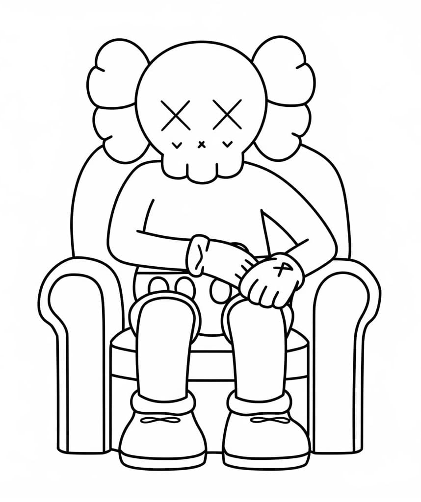 Kaws yazdırılabilir görsel Boyama Sayfası