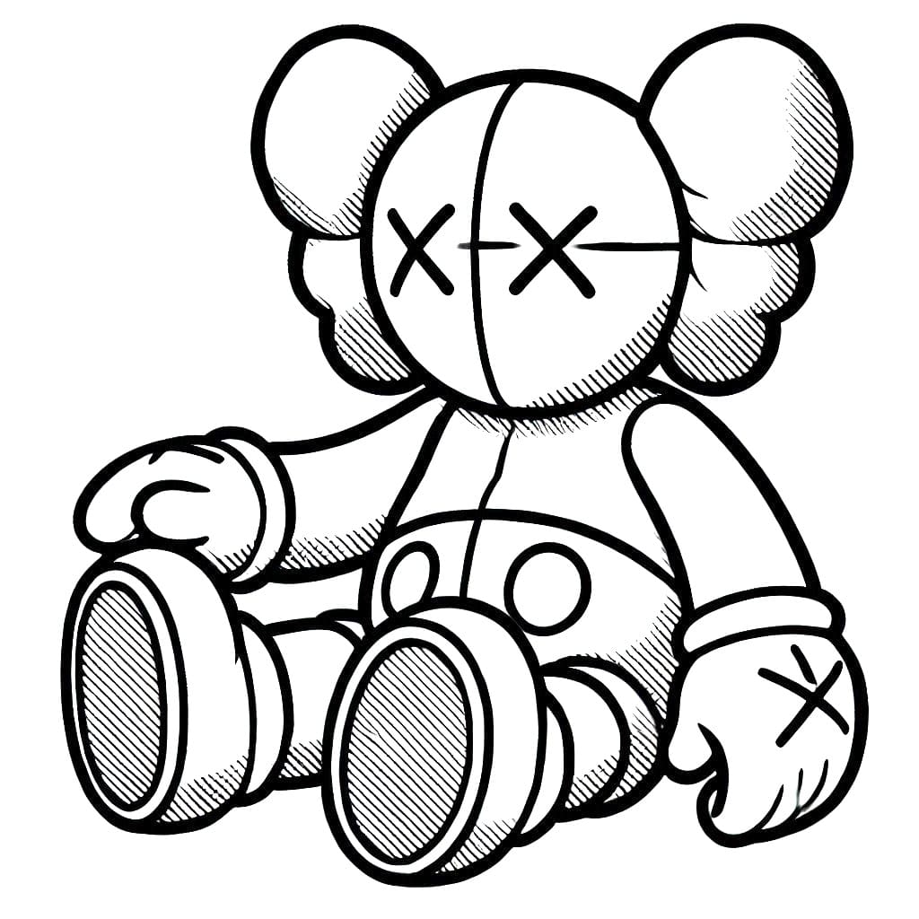 Kaws yazdırılabilir Boyama Sayfası