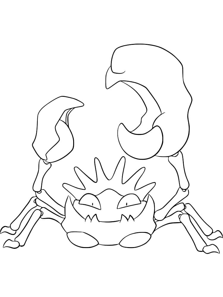 Kingler Pokemon Boyama Sayfası