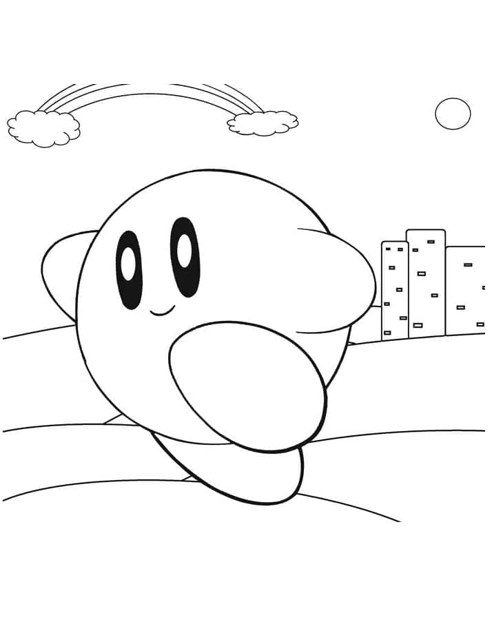 Kirby Yazdırılabilir Çizim Boyama Sayfası