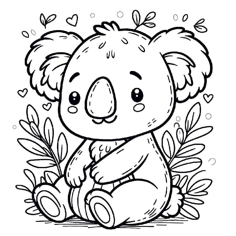 Koala Yazdırılabilir Resim Boyama Sayfası
