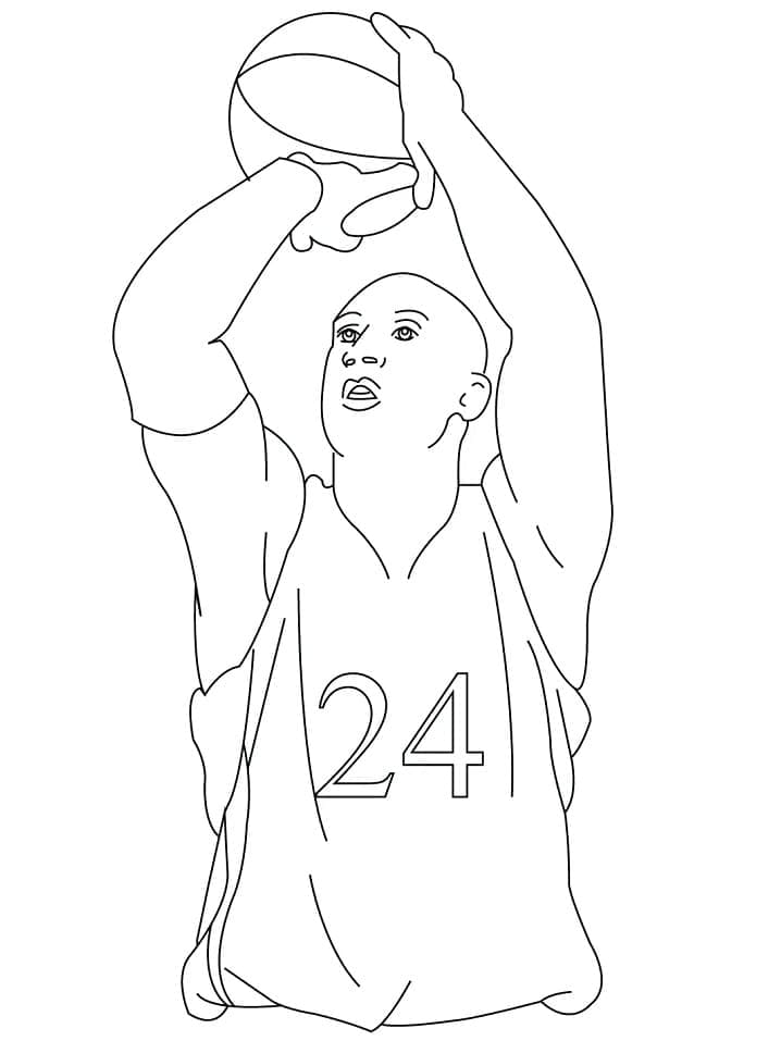 Kobe Bryant Baskı İçin Boyama Sayfası