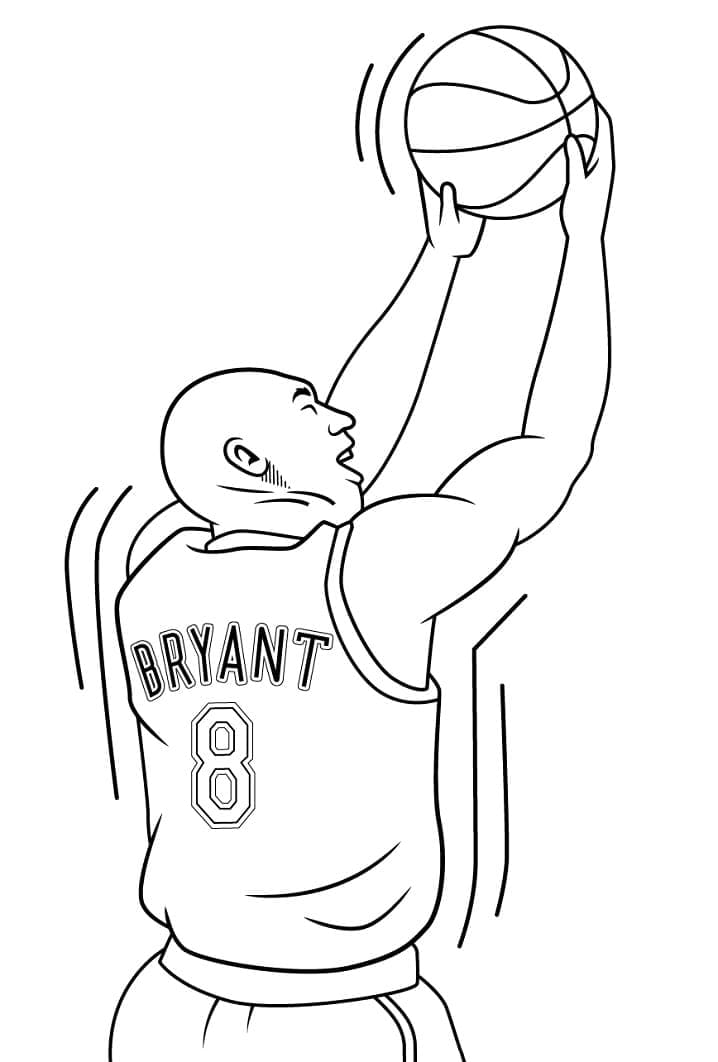 Kobe Bryant Yazdırılabilir Çocuklar İçin Boyama Sayfası