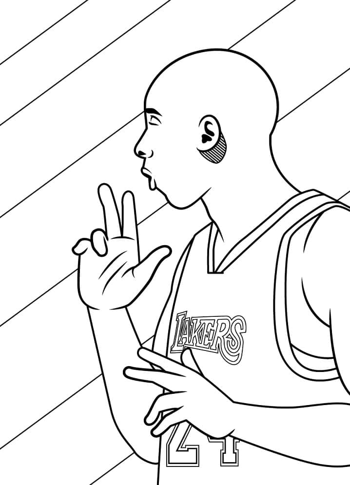 Kobe Bryant Yazdırılabilir Boyama Sayfası