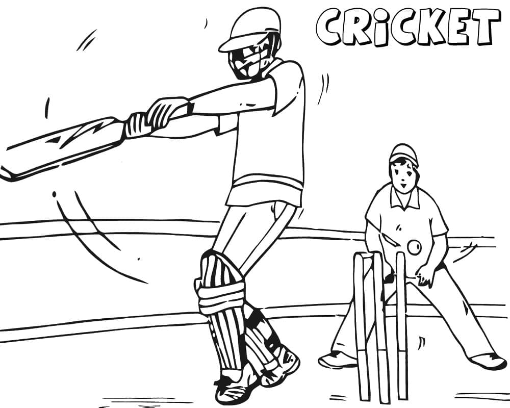 Kriket Sporu (7) Boyama Sayfası
