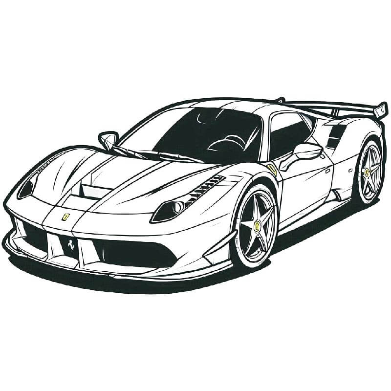 Küçükler İçin Basılabilir Ferrari Otomobili Boyama Sayfası