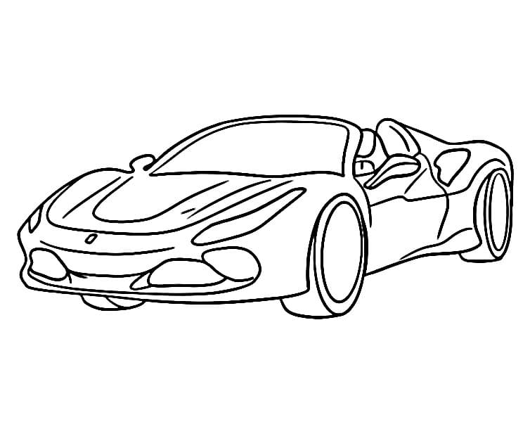 Küçükler İçin Basılabilir Ferrari Boyama Sayfası