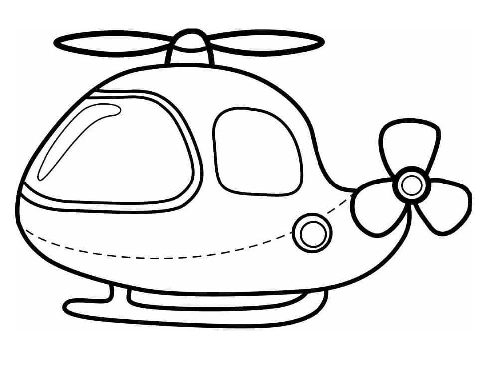 Küçükler İçin Basılabilir Helikopter Boyama Sayfası