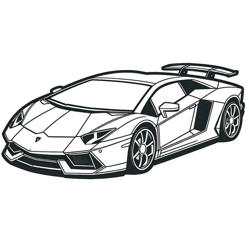 Küçükler İçin Lamborghini Otomobili Boyama Sayfası
