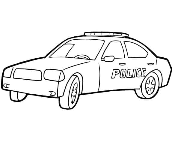 Küçükler İçin Polis Arabası Boyama Sayfası
