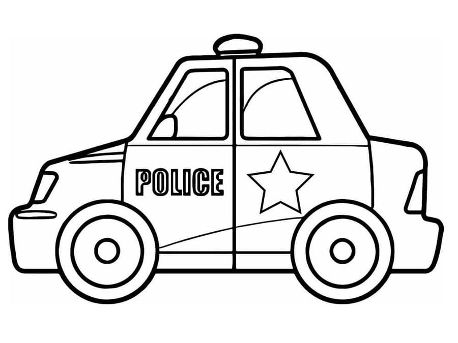 Küçükler İçin Ücretsiz Polis Arabası Boyama Sayfası