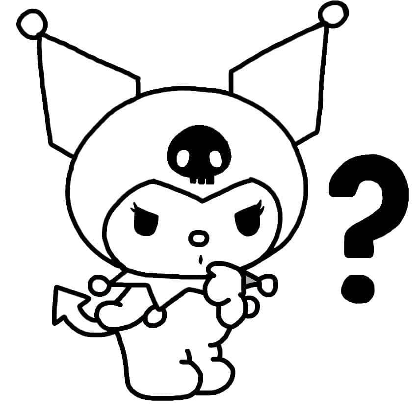 Kuromi Bedava Görsel Boyama Sayfası