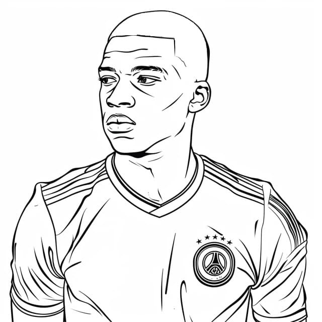 Kylian Mbappe Baskı İçin Boyama Sayfası