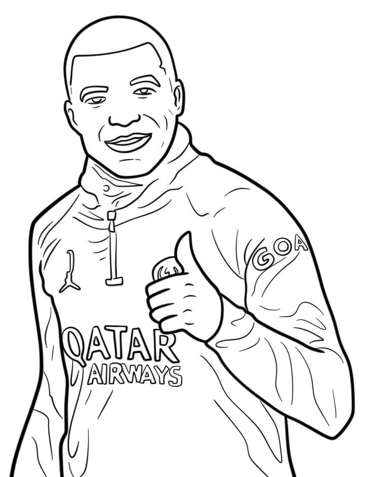 Kylian Mbappe Çocuklar İçin Boyama Sayfası