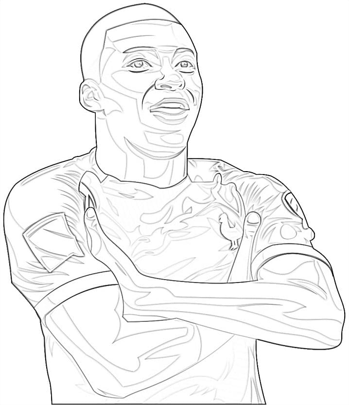 Kylian Mbappe Ücretsiz Çocuklar İçin Boyama Sayfası