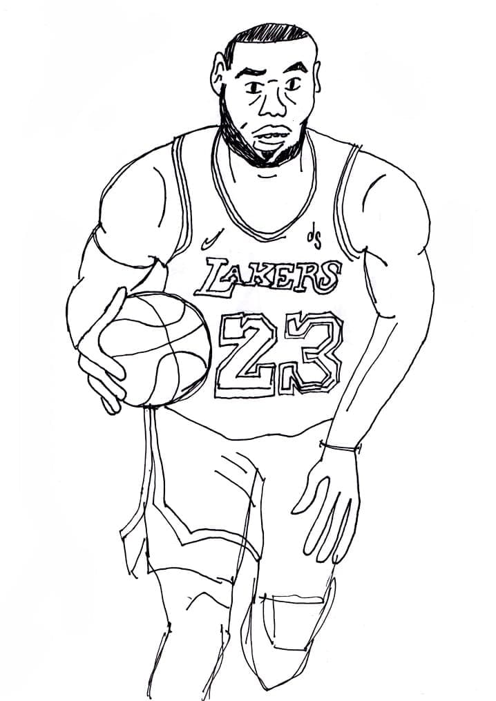 LeBron James Yazdırılabilir Çocuklar İçin Boyama Sayfası