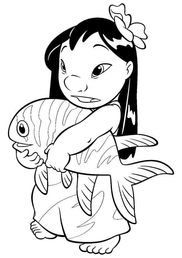 Lilo ve Stitch görsel Boyama Sayfası