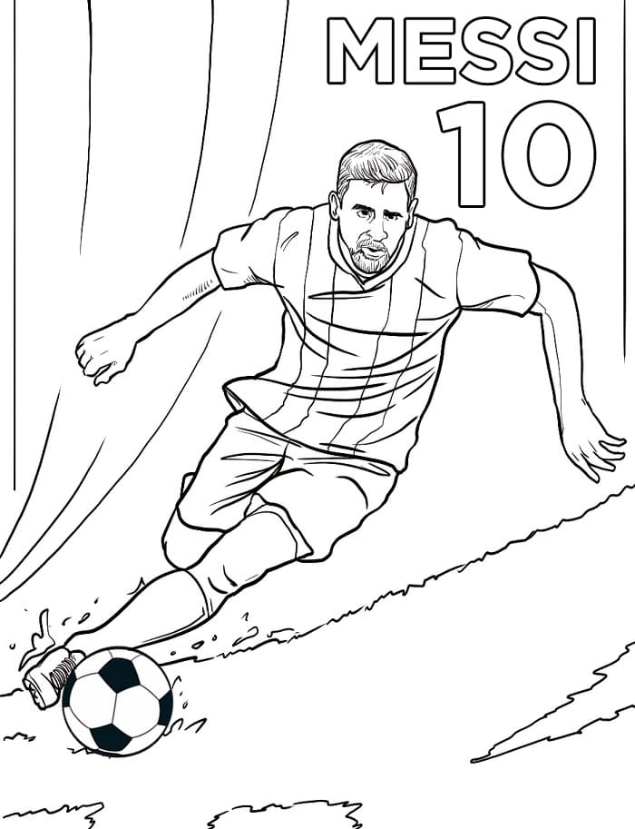 Lionel Messi Futbolcu Boyama Sayfası