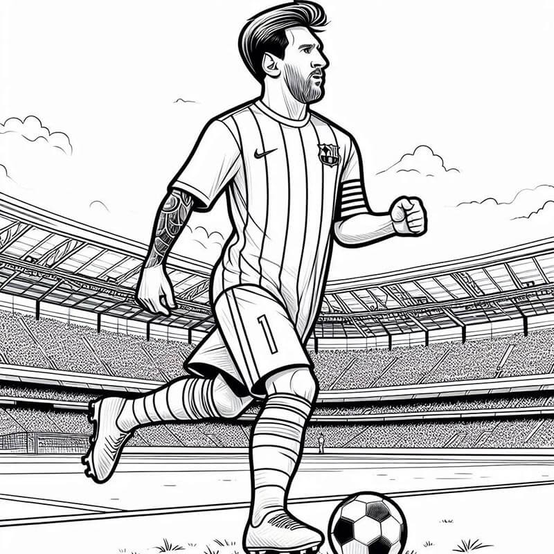 Lionel Messi Yazdırılabilir Görüntü Boyama Sayfası