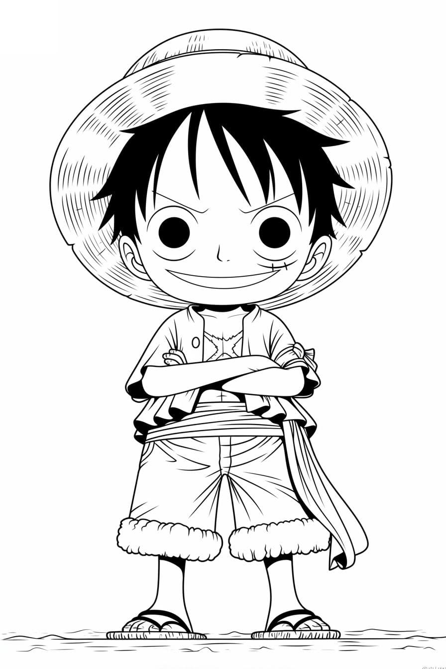 Luffy Chibi Boyama Sayfası