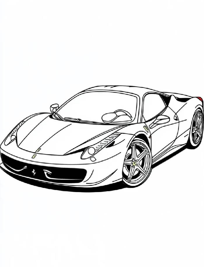 Maliyetsiz Basılabilir Ferrari Otomobili Boyama Sayfası