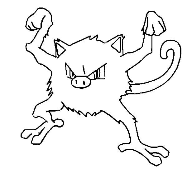 Mankey Pokemon Boyama Sayfası