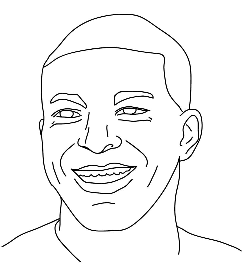 Mbappe Futbolcu Boyama Sayfası
