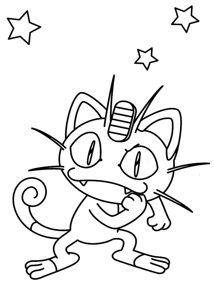 Meowth Pokemon Boyama Sayfası