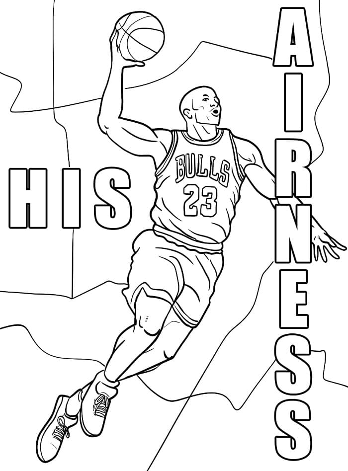 Michael Jordan Çocuklar İçin Boyama Sayfası