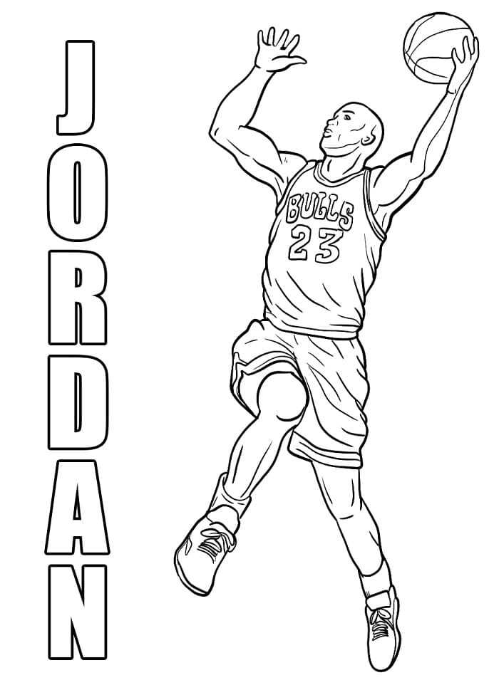 Michael Jordan Ücretsiz Çocuklar İçin Boyama Sayfası