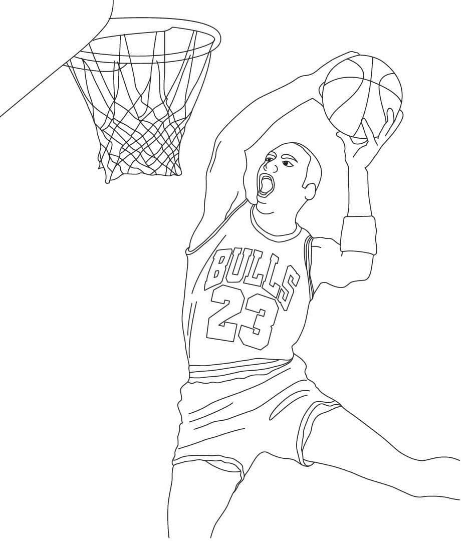 Michael Jordan Ücretsiz Resim Boyama Sayfası