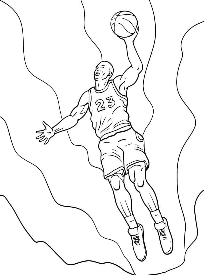 Michael Jordan Yazdırılabilir Çocuklar İçin Boyama Sayfası