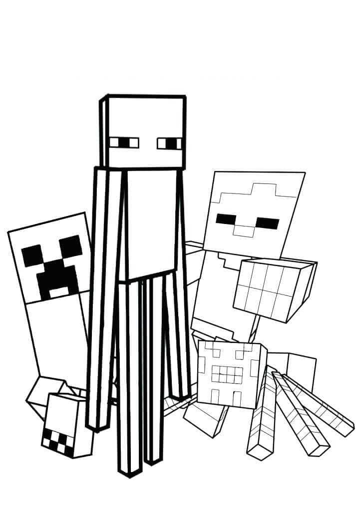 Minecraft Baskı İçin Boyama Sayfası