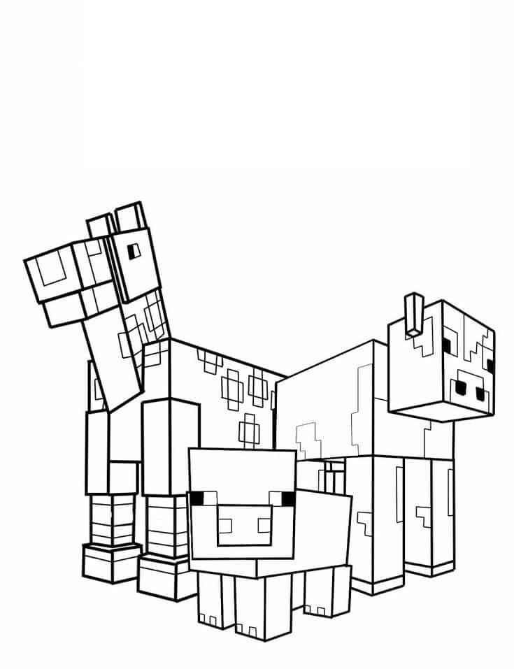 Minecraft Yazdırılacak Resim Boyama Sayfası