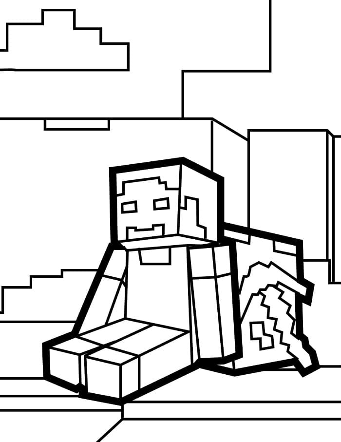 Minecraft Yazdırılır Resim Boyama Sayfası
