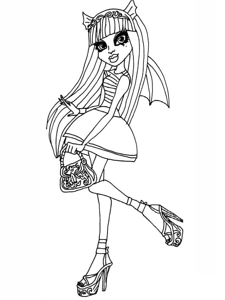 Monster High Ücretsiz Görsel Boyama Sayfası