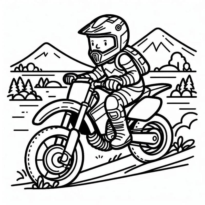 Motosiklet (14) Boyama Sayfası