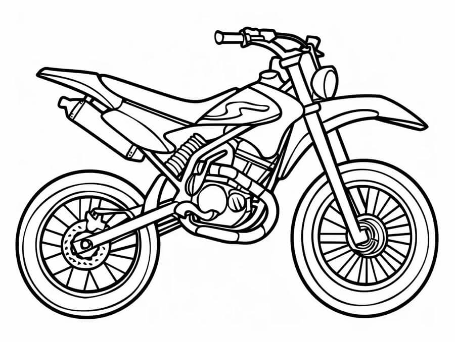 Motosiklet (15) Boyama Sayfası