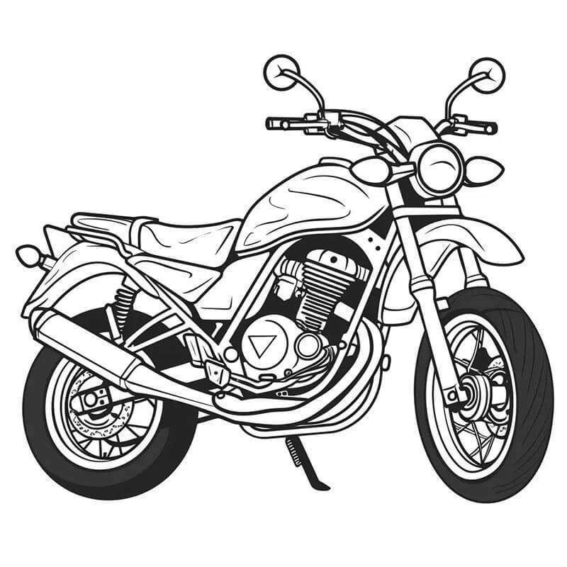 Motosiklet (3) Boyama Sayfası