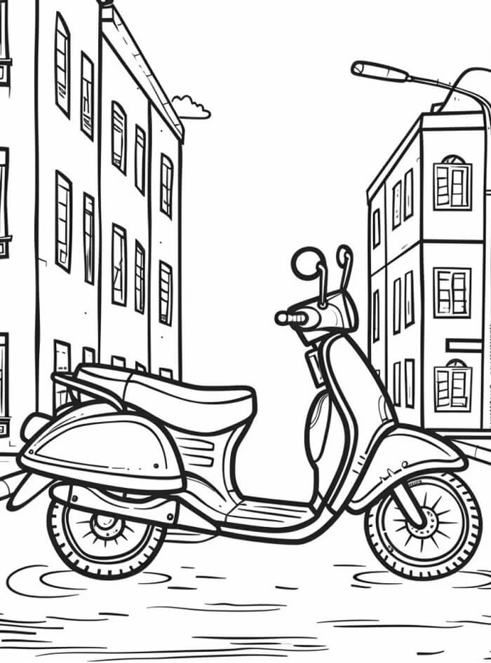 Motosiklet (8) Boyama Sayfası