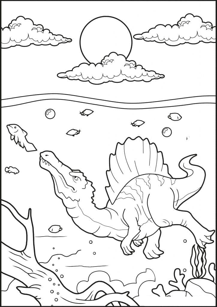 Muhteşem Spinosaurus Boyama Sayfası