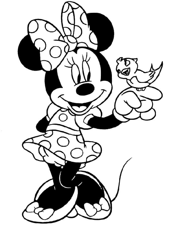 Mutlu Minnie Mouse Boyama Sayfası