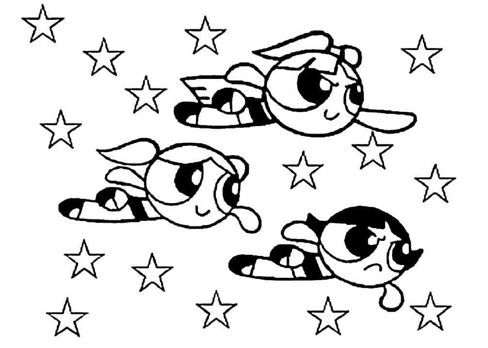 Mutlu Powerpuff Girls Boyama Sayfası