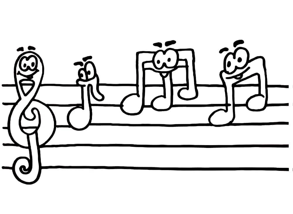 Müzik Notaları (1) Boyama Sayfası