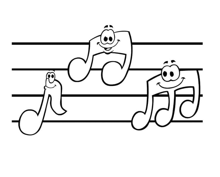 Müzik Notaları (10) Boyama Sayfası