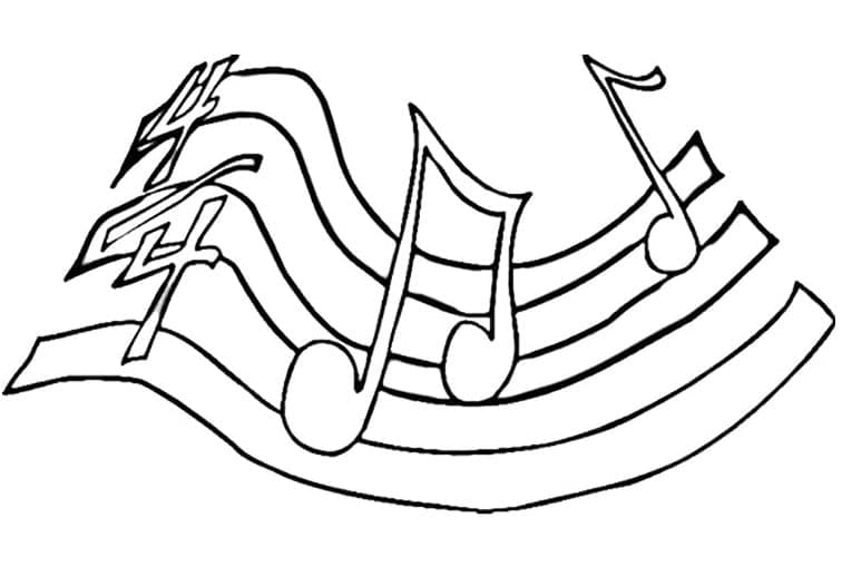 Müzik Notaları (4) Boyama Sayfası