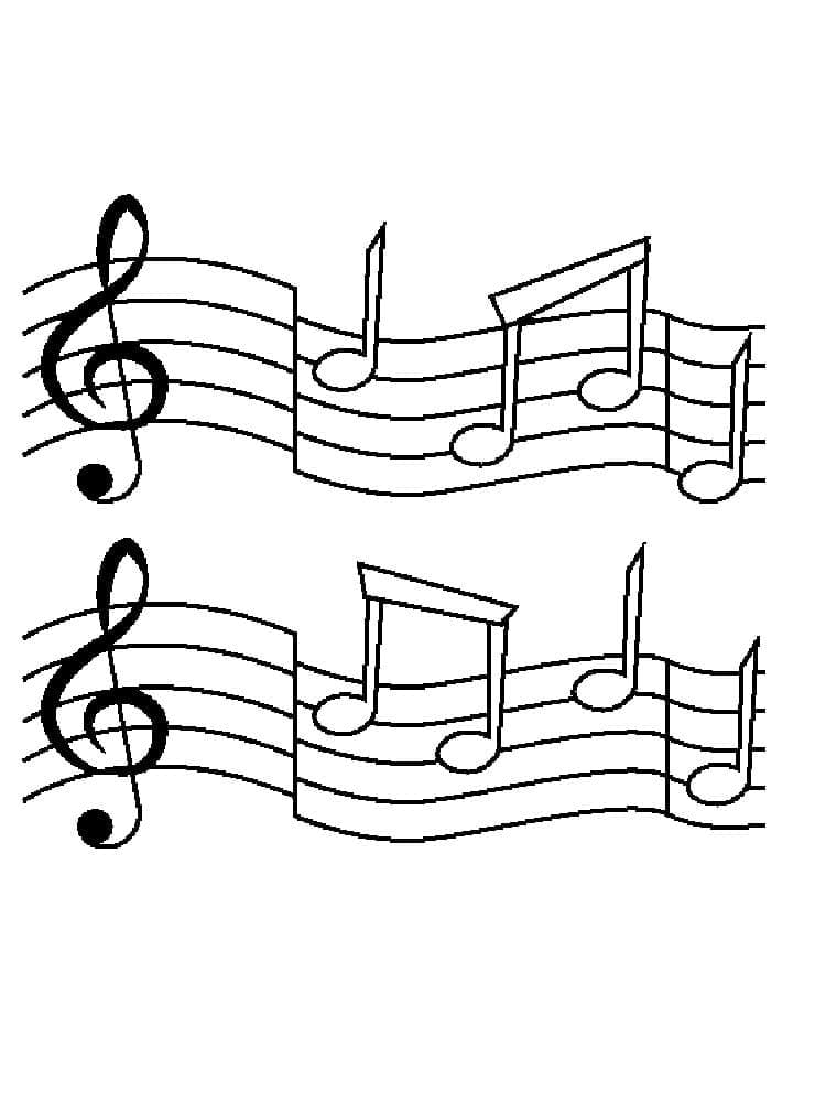 Müzik Notaları (6) Boyama Sayfası