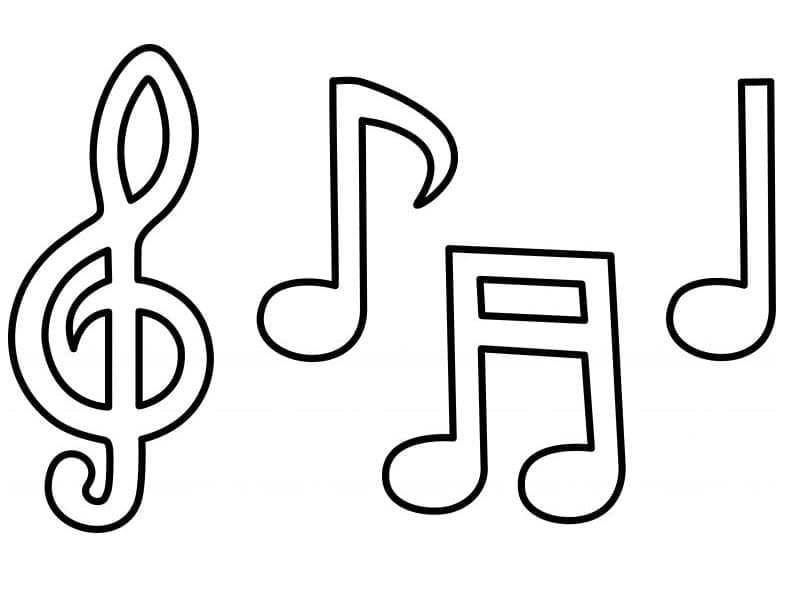 Müzik Notaları bedava Boyama Sayfası