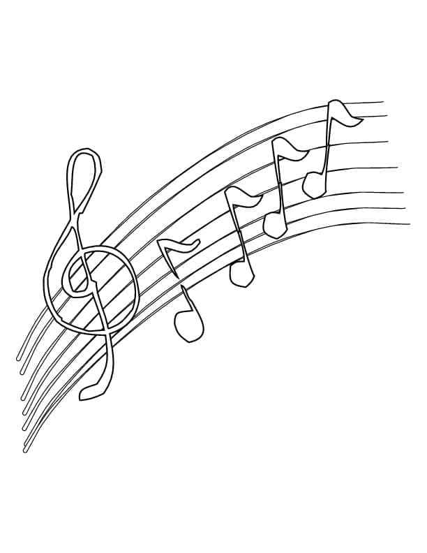 Müzik Notaları ücretsiz görsel Boyama Sayfası