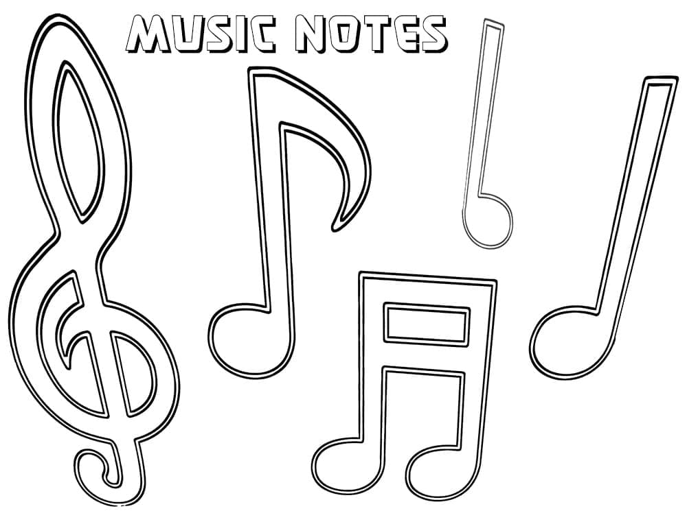 Müzik Notaları ücretsiz olarak Boyama Sayfası